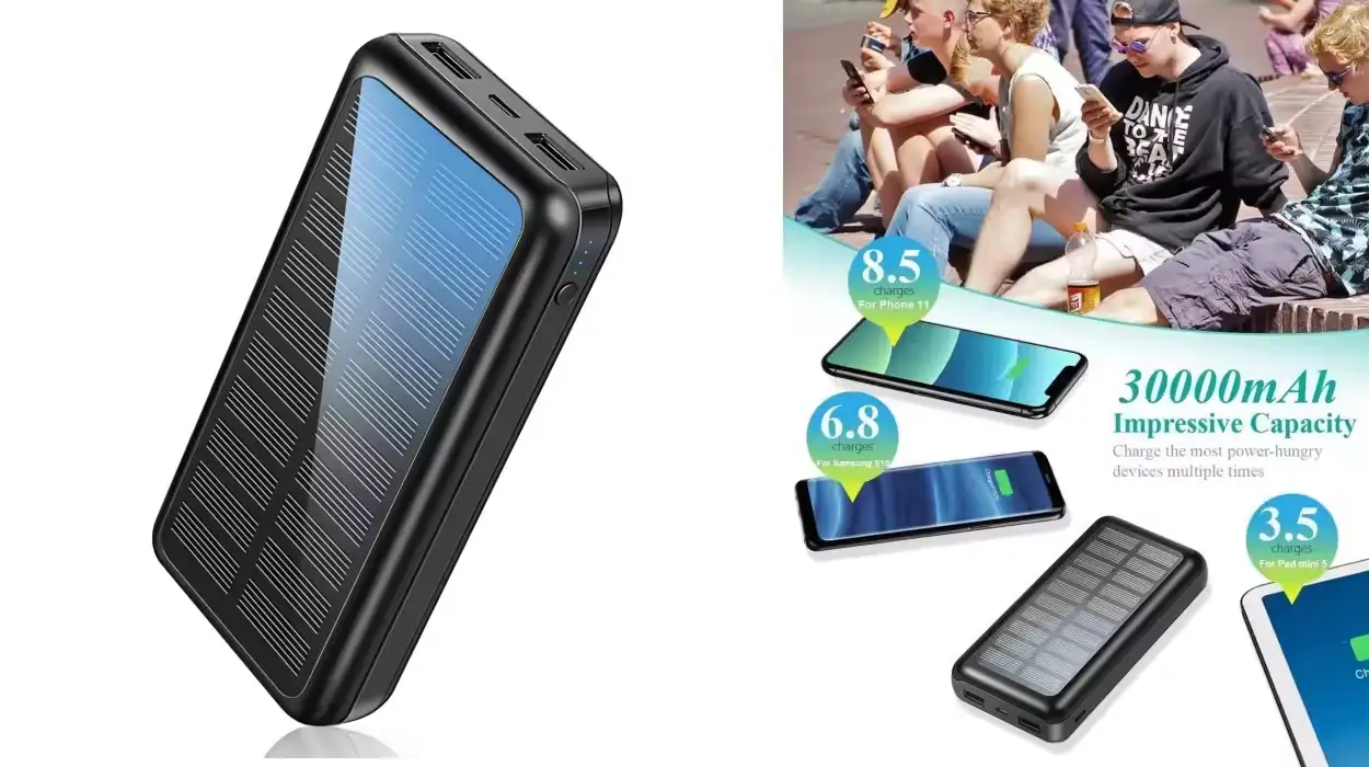 batería externa 30.000 mAh con carga rápida y carga solar barata