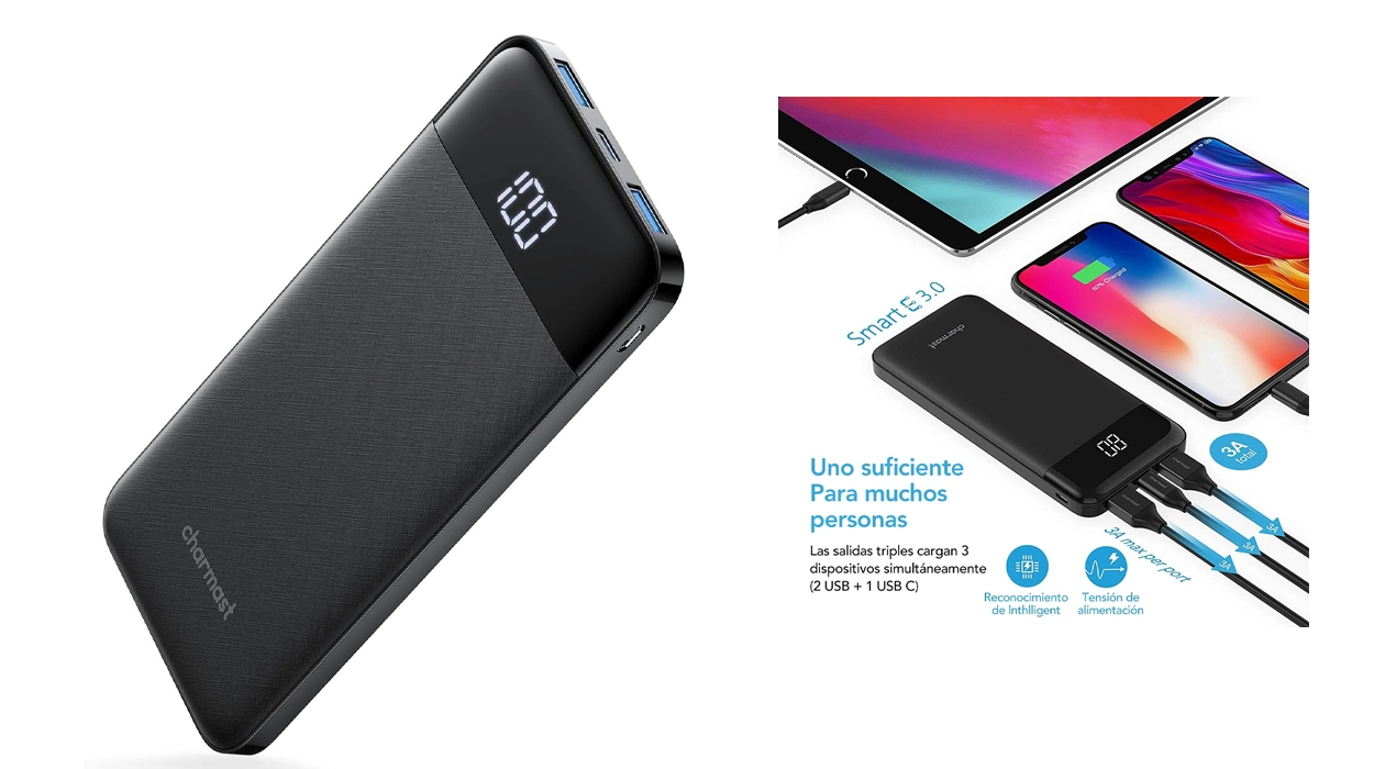batería externa USB-C de 10.400 mah Charmast