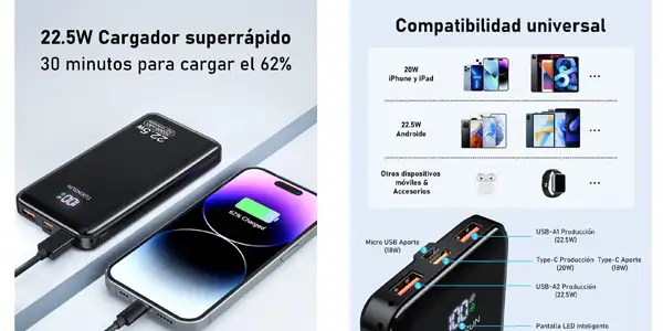 batería externa tuxinsun 20.000 mah oferta