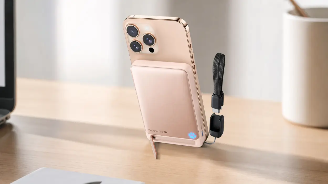 Batería portátil INIU MagSafe Qi2 de 15 W y 10.000 mAh, ultrafina y magnética