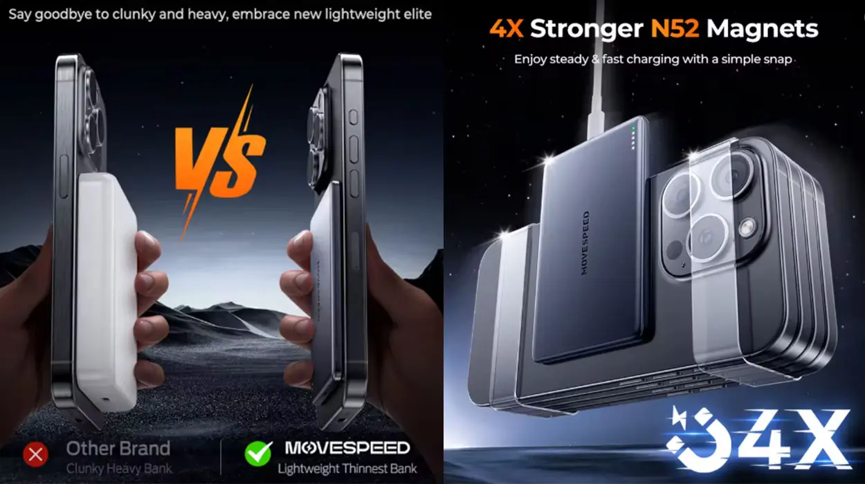 Batería portátil magnética slim MOVESPEED S05 de 5.000 mAh barata