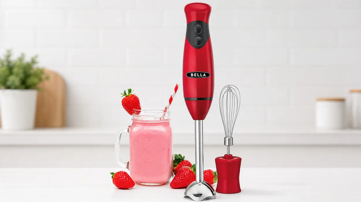 Batidora de mano Bella de 250W con accesorio y cuchillas extraíbles