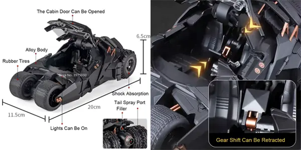 Batmóvil en miniatura a escala 1:24