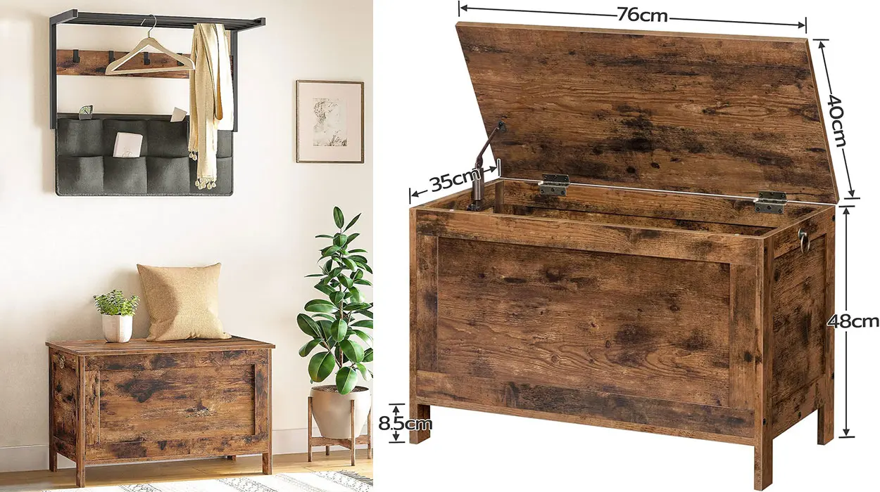 Baúl de madera Hoobro barato