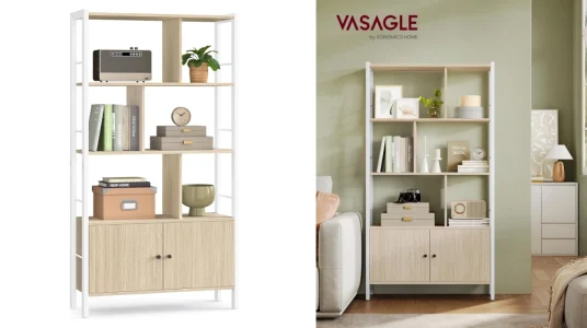 biblioteca-vasagle-4-niveles-puertas-dobles-acero