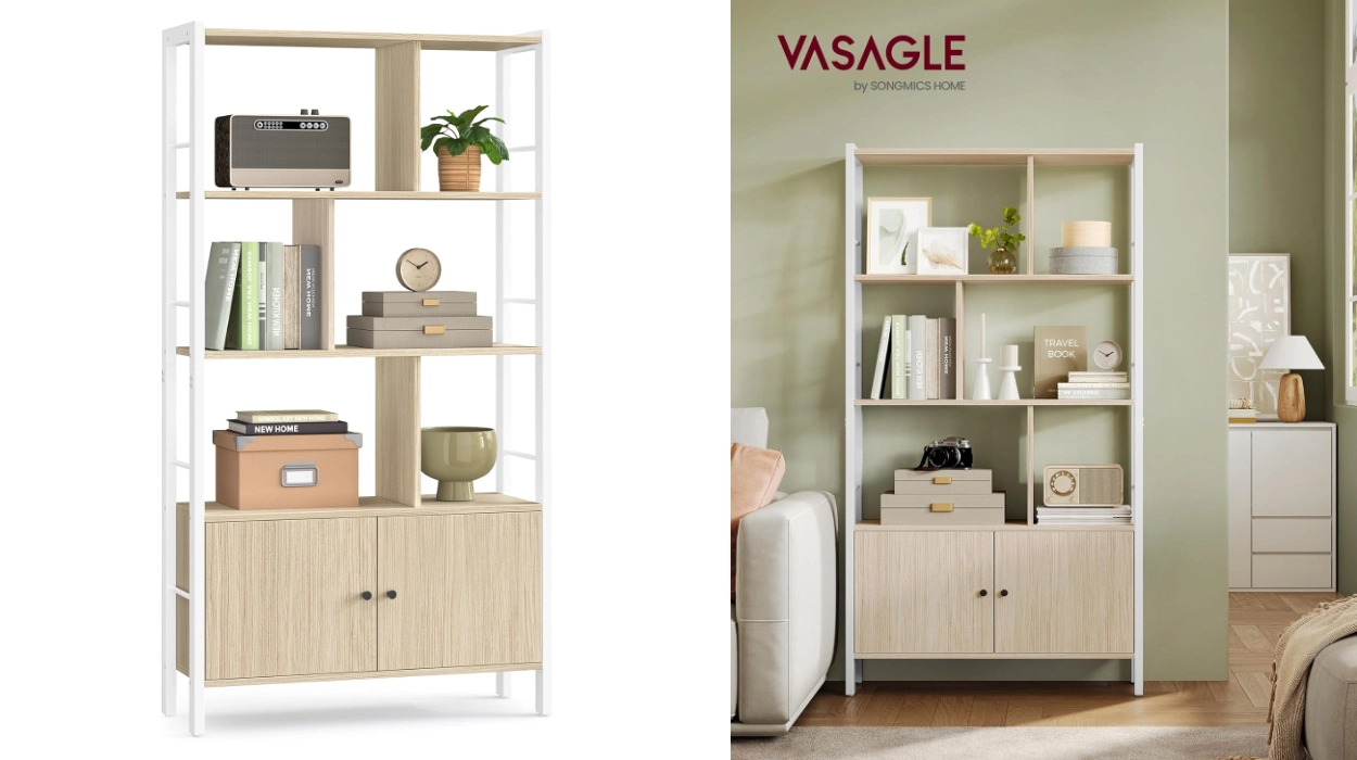 biblioteca-vasagle-4-niveles-puertas-dobles-acero