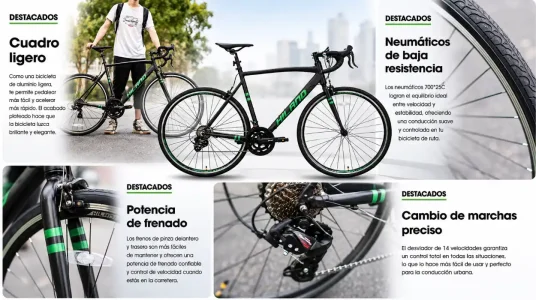Bicicleta de carretera de aluminio HIland Shimano