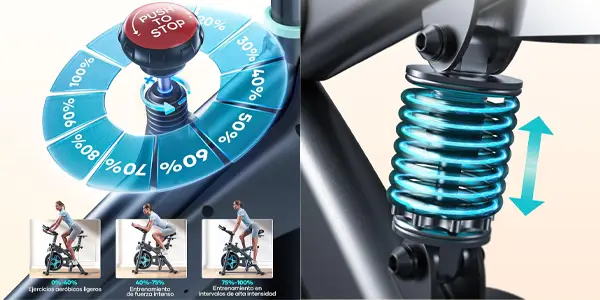 Bicicleta estática Toputure con volante de 15 kg