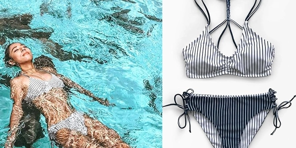 bikini reversible Cupshe Lace UP oferta
