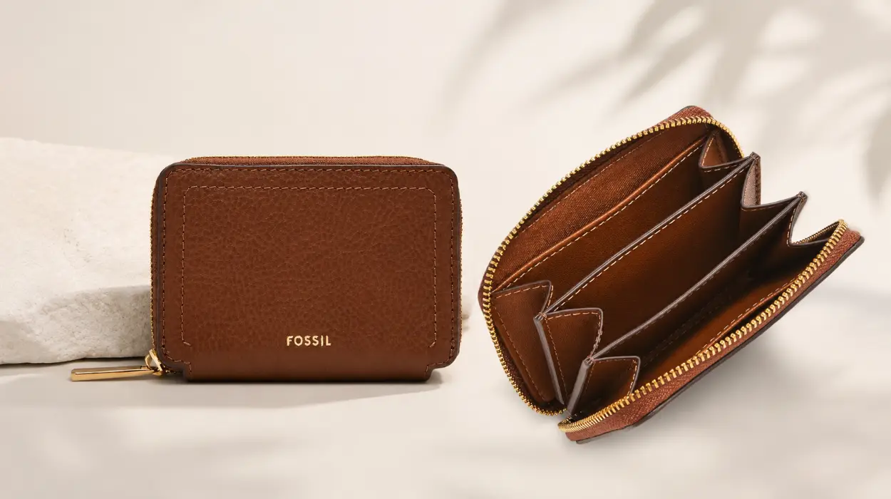 Billetero de piel Fossil Logan para mujer