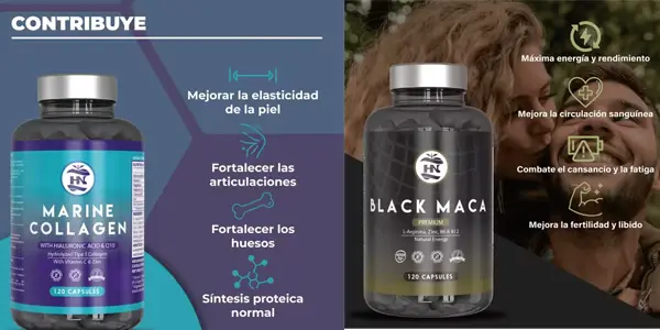 HN - Healthy Nutrition - Pack Black Maca & Colageno Marino oferta