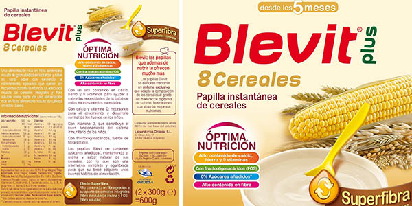 Blevit plus superfibra 8 cereales 600 grs. BLEVIT
