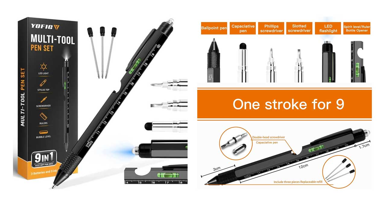 Bolígrafo multifunción 9 en 1 Yofig barato