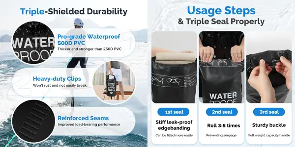 Bolsa seca impermeable Yeabett de 10L