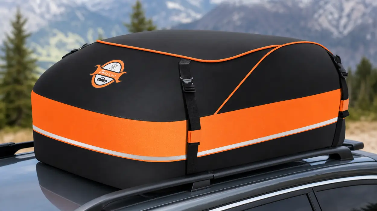 Viaja con más espacio: bolsa de techo para coche Sailnovo 430L, impermeable y fácil de instalar
