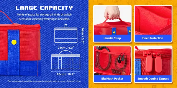 Bolsa de transporte Mario Bros. para Nintendo Switch 2