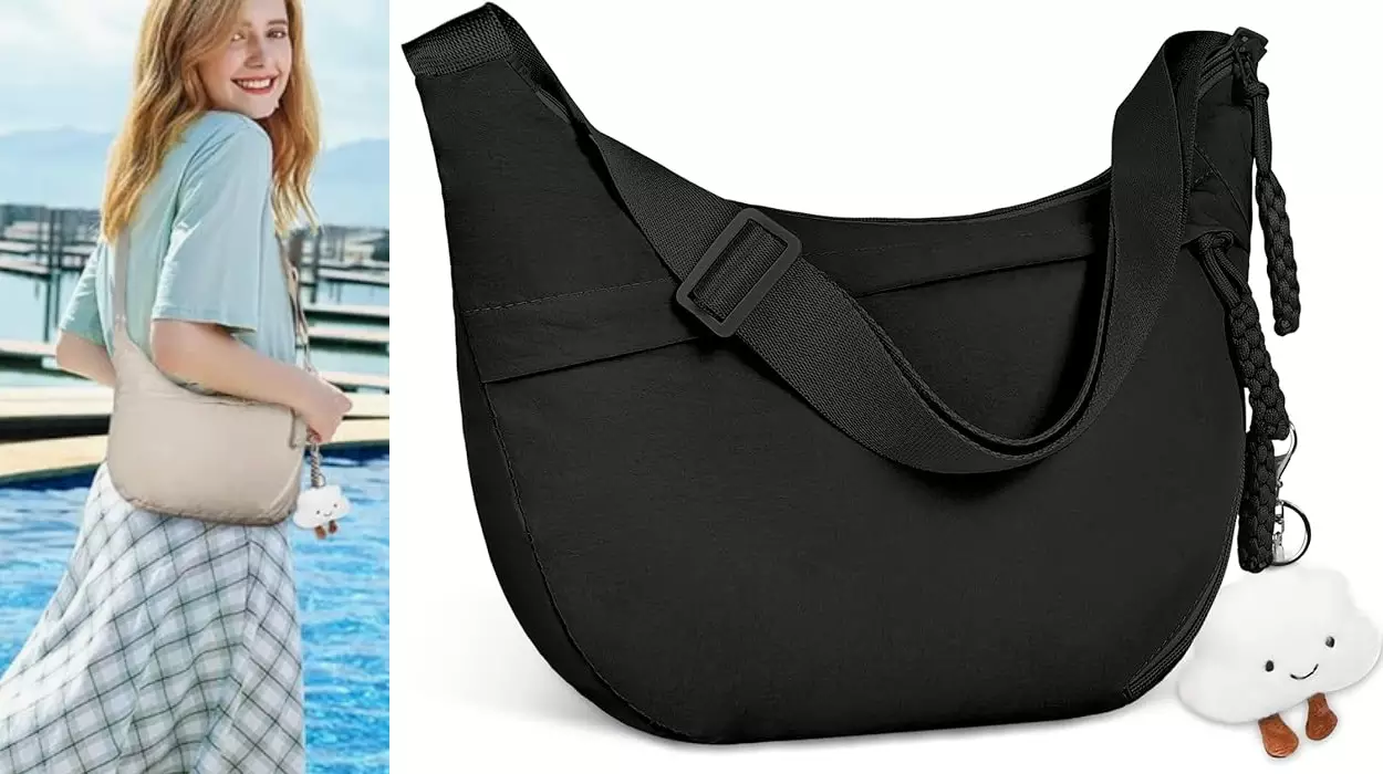 Bolso bandolera Aucuu de nylon para mujer, cómodo y ligero con múltiples bolsillos