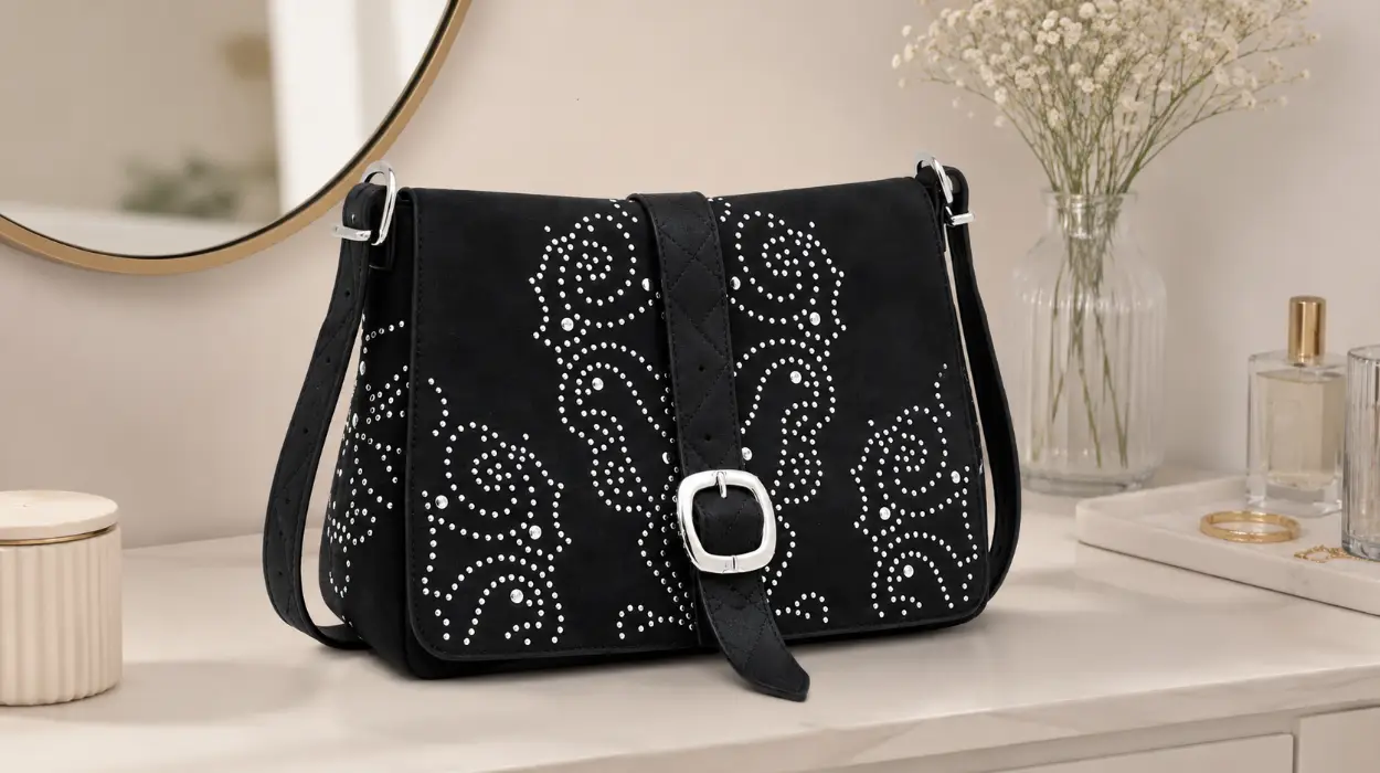 Bolso bandolera Desigual Poker Face Posadas Mini 2.0 en color negro