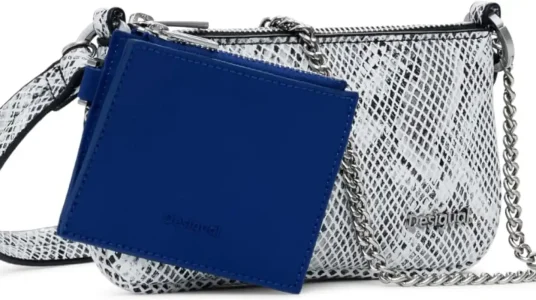 Desigual bolso bandolera Delta Leda Blue Snake con tarjetero