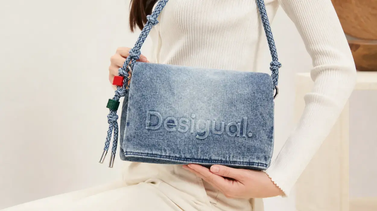 Bolso bandolera Desigual Half Logo Venecia 4.0 Crossbody Bag en denim