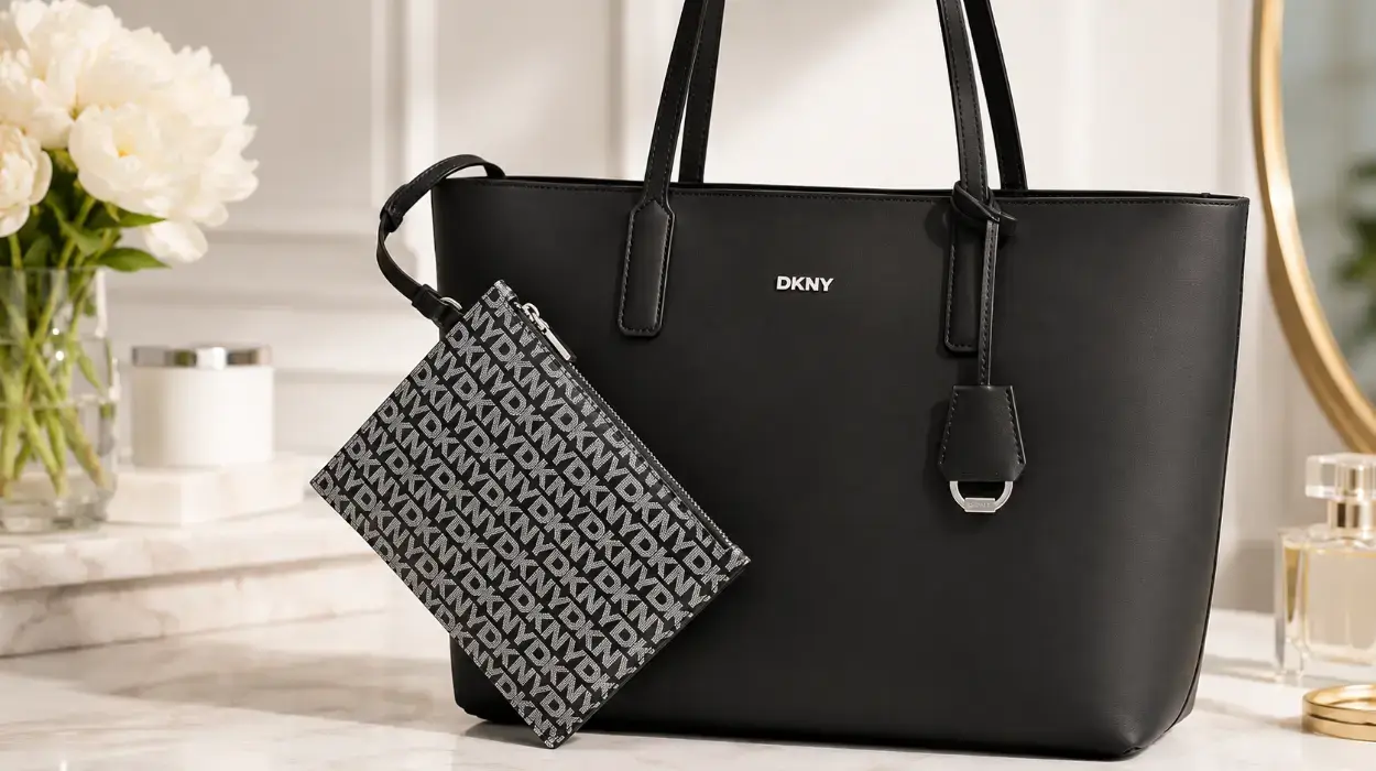 Bolso de mano DKNY Saige Ew Tz para mujer en negro y plateado