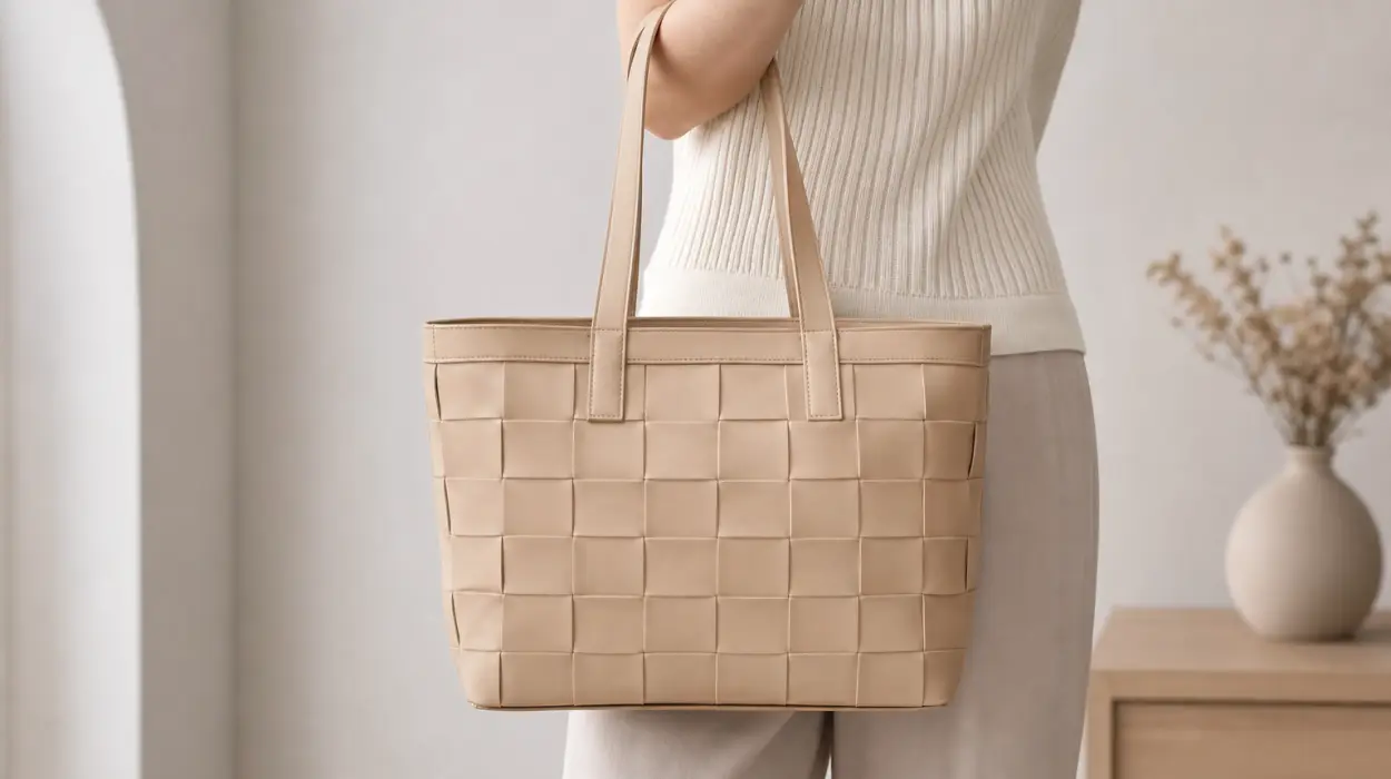 Bolso shopper Misako Fusi trenzado para portátil y documentos