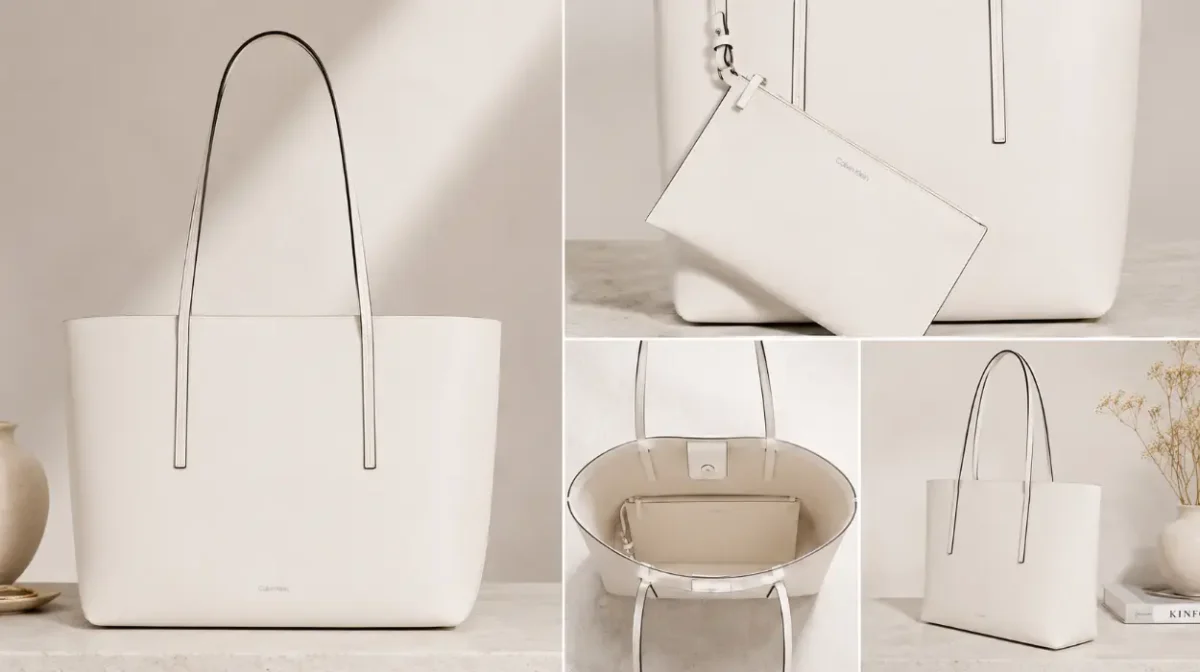 Bolso tote de Calvin Klein para mujer con logo foil y bolsa extraíble