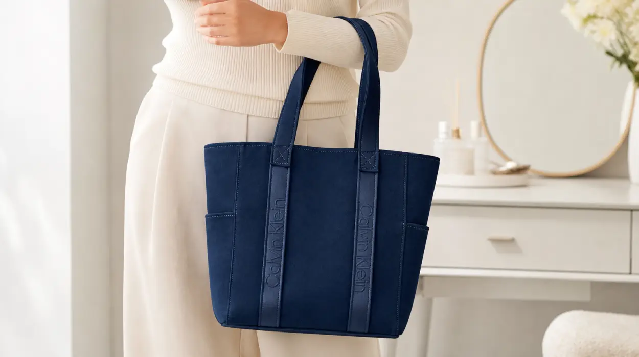 Bolso tote Calvin Klein Webbing Strap Canvas grande para mujer