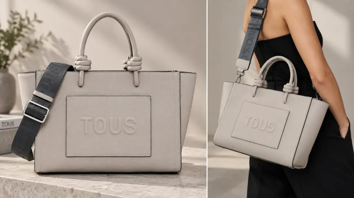 Bolso shopper TOUS Amaya gris para mujer de 23 x 31 x 16 cm