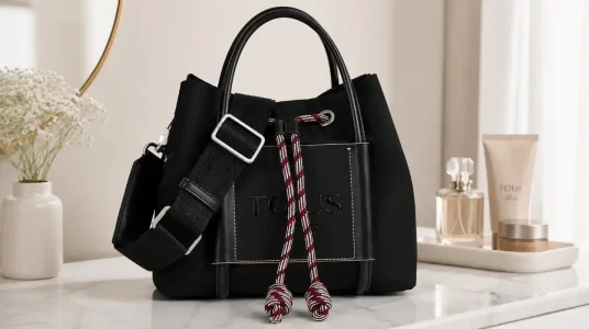 Bolso saca Tous Empire Soft para mujer en negro, con asas y correa ajustable