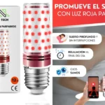 luz LED roja nocturna DM TECH E27