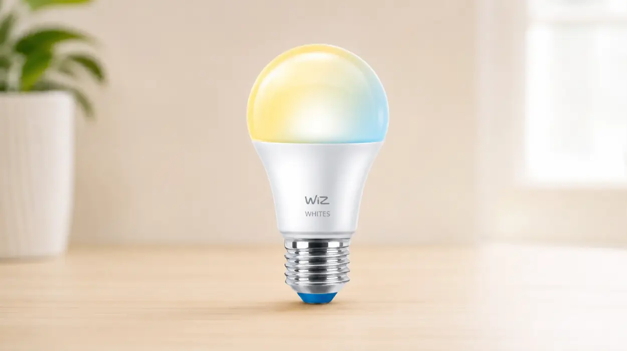 Bombilla inteligente WiZ LED E27 A60 de 806 lm, con luz blanca cálida a fría