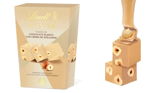 bombones Lindt Nuxor de chocolate blanco con avellanas