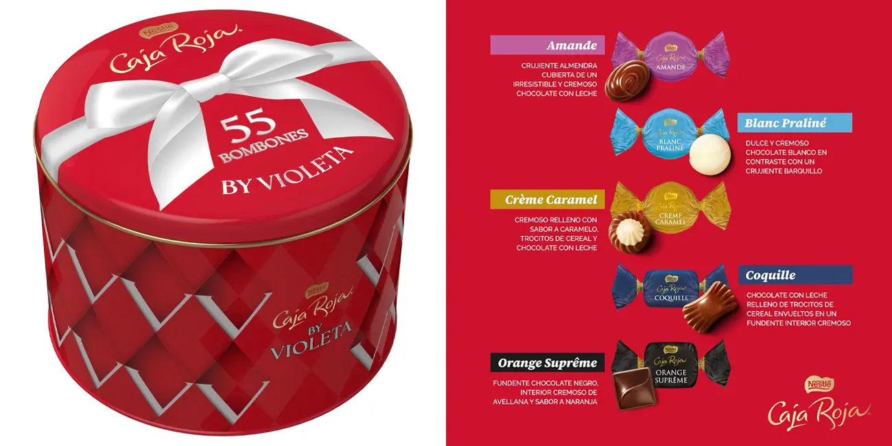 Bombones de chocolate con leche Nestlé Caja Roja