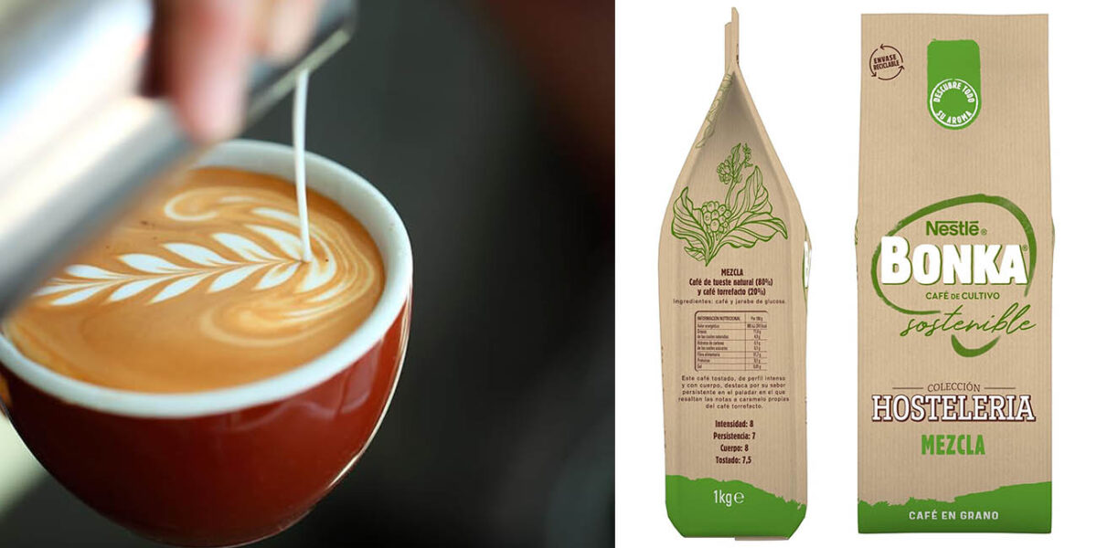 Paquete de café en grano Bonka Hostelería Mezcla de 1 kg