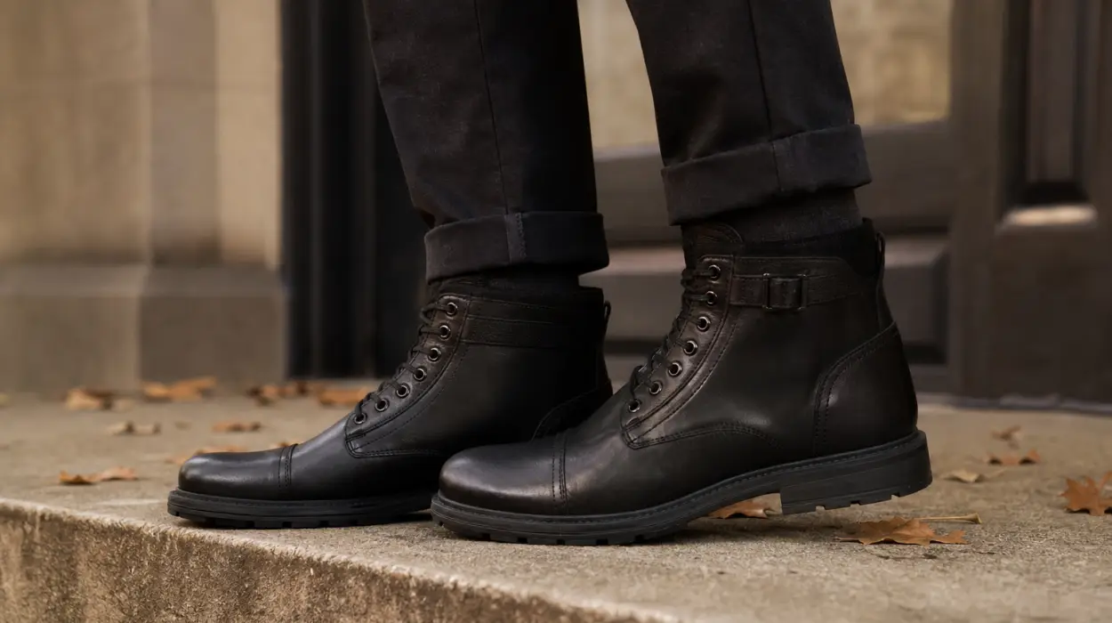 Botas de piel Jack & Jones Jfwchatsworth para hombre con hebilla y cordones