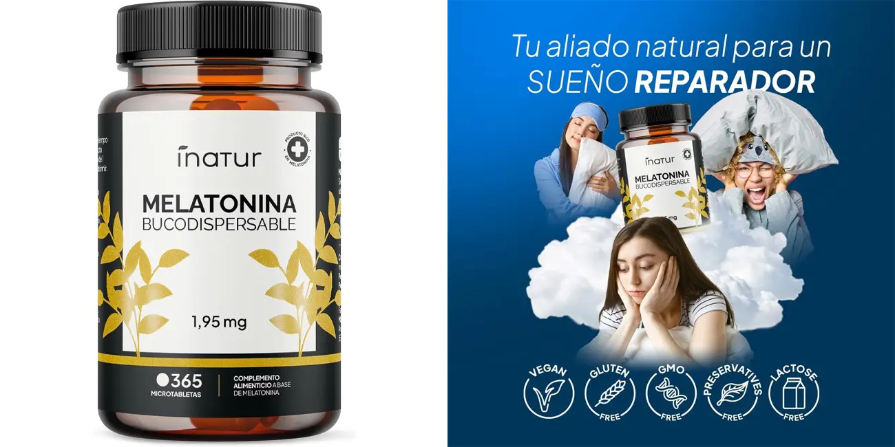 Bote de 365 microtabletas Melatonina Pura INATUR LAB 1,9 mg