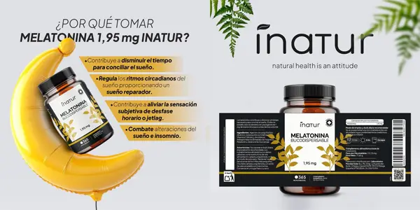 Bote de 365 microtabletas Melatonina Pura INATUR LAB 1,9 mg