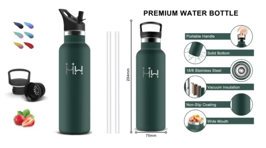 botella de agua de acero inoxidable de 750 ml grsta