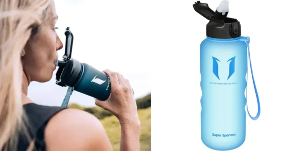 Botella de agua Super Sparrow con pajita de 1500 ml