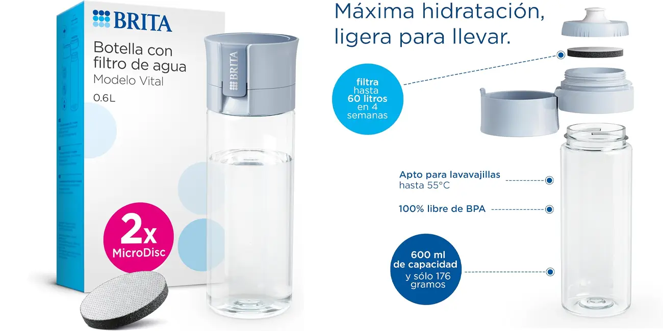 Botella filtradora BRITA Vital de 600 ml