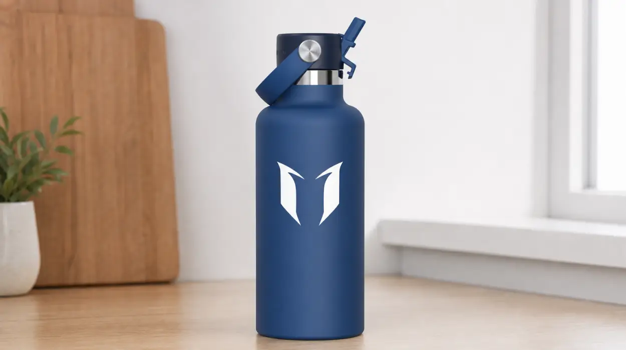 Botella térmica Super Sparrow FlipFlow de acero inoxidable, 1 l y tapa con pajita