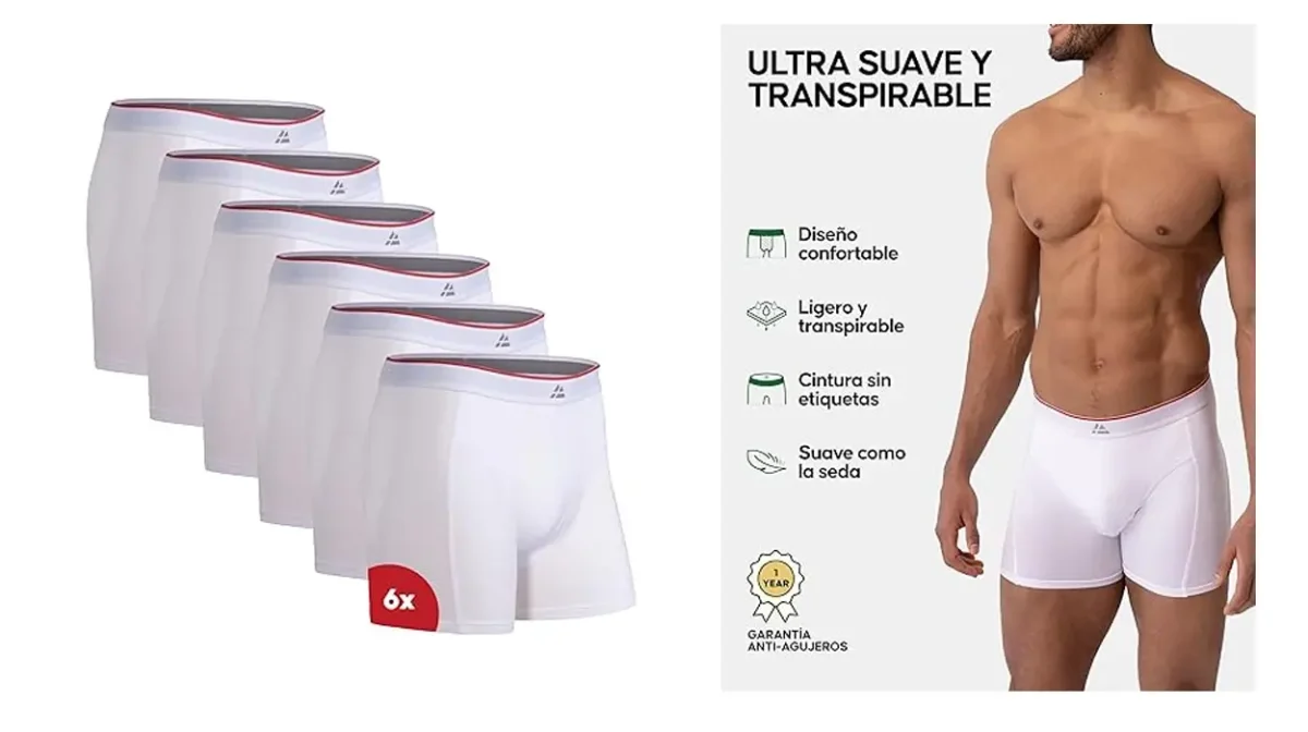 Descubre la comodidad total con este pack de bóxers de bambú Danish Endurance que hoy están rebajados a MITAD de precio