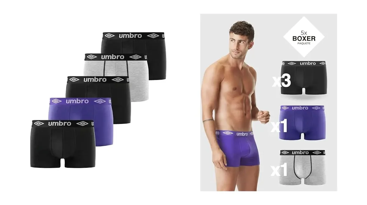 Pack x5 Bóxers Umbro para hombre