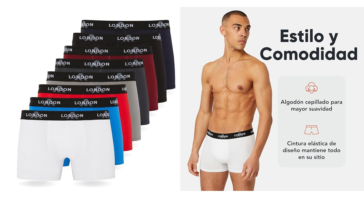 Chollo Pack 8 Boxers FM London para hombre por solo 26 77 15 de descuento