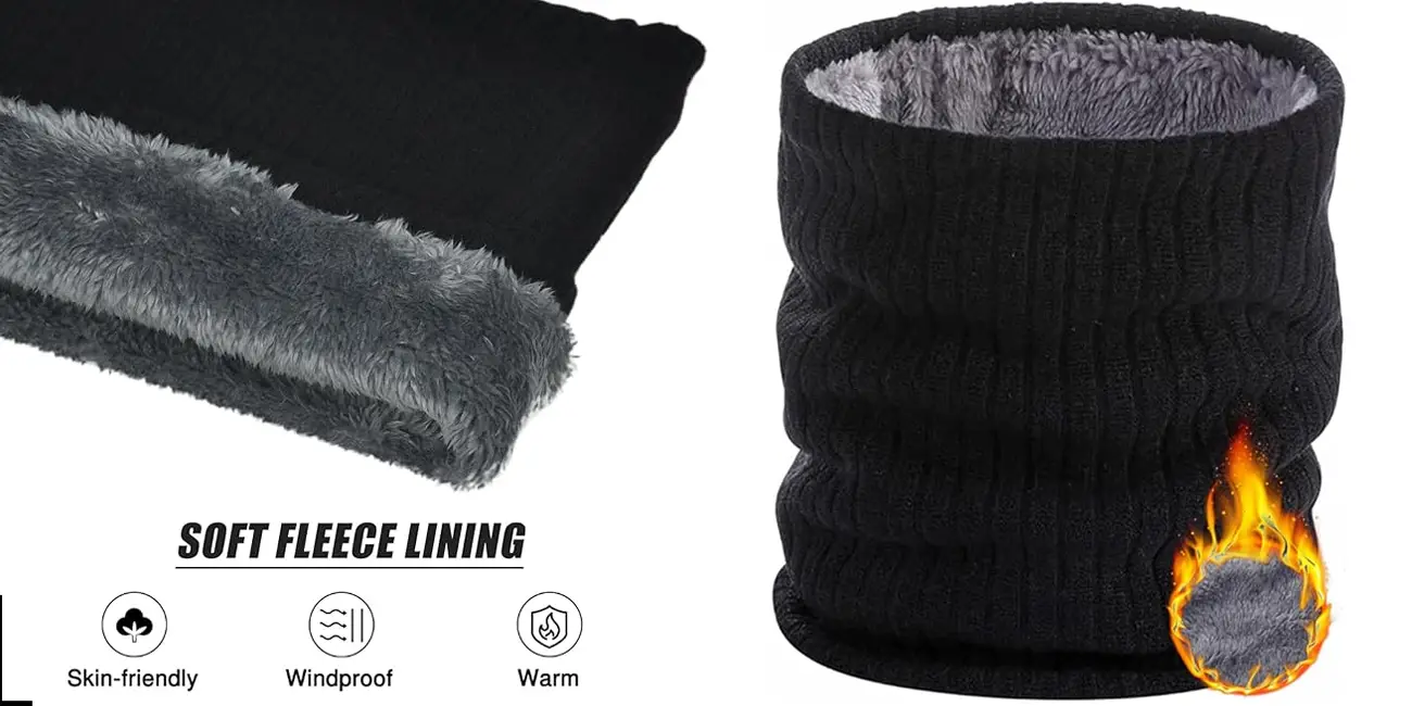 Braga de invierno gruesa de punto con forro polar