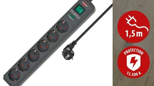 Regleta de enchufes Brennenstuhl Eco-Line de 6 tomas con protección