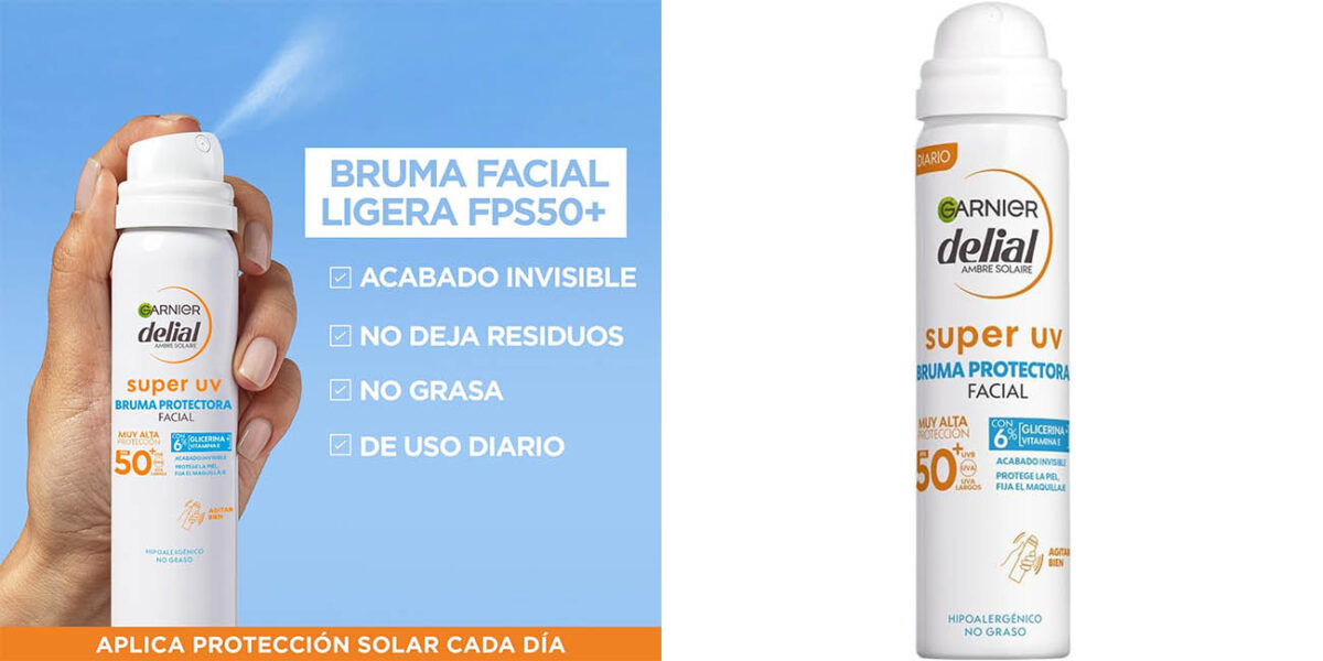 Chollo Bruma facial hidratante Garnier Delial Sensitive Advanced IP50+ de 75 ml por sólo 6,49€ (-41%)