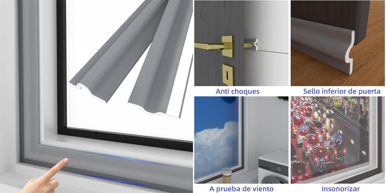 Burlete adhesivo para sellar ventanas o puertas