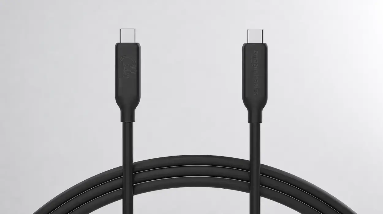 Carga rápida y vídeo 8K: cable USB-C Amazon Basics de 1m, 40 Gbps, 240W y certificación USB-IF